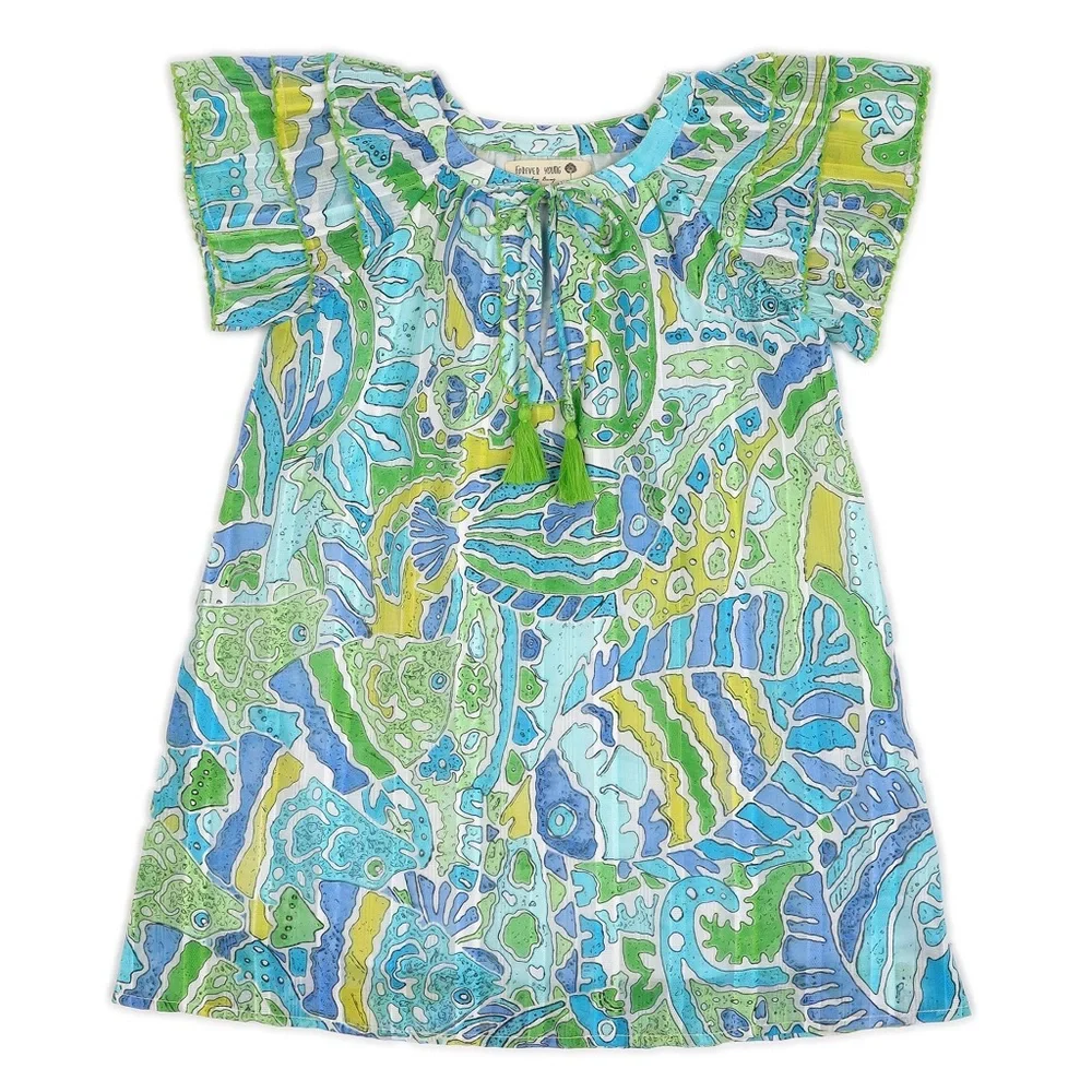 Forever Young Kids Shift Picot Dress Girls Size 6